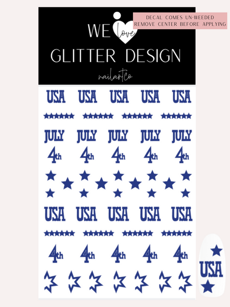 4th of July Nail Decal | Blue
