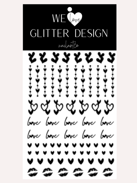 Valentine Variety Nail Decal | Black