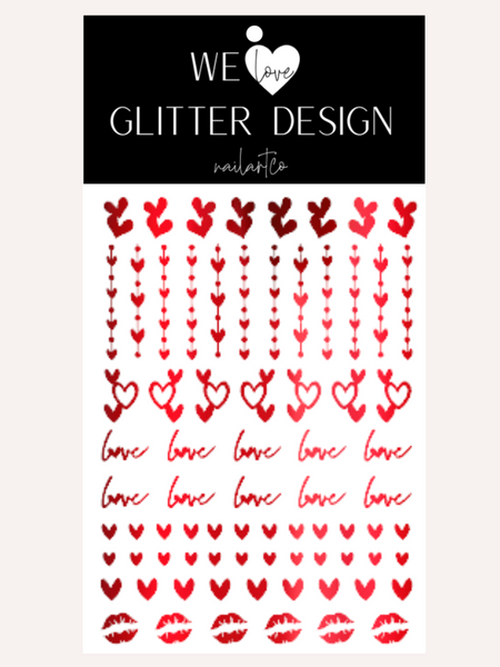 Valentine Variety Nail Decal | Chrome // Red