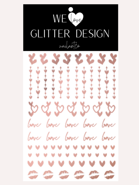 Valentine Variety Nail Decal | Chrome // Rose Gold