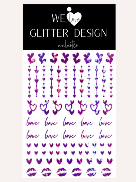 Valentine Variety Nail Decal | Holo Sparkle // Purple