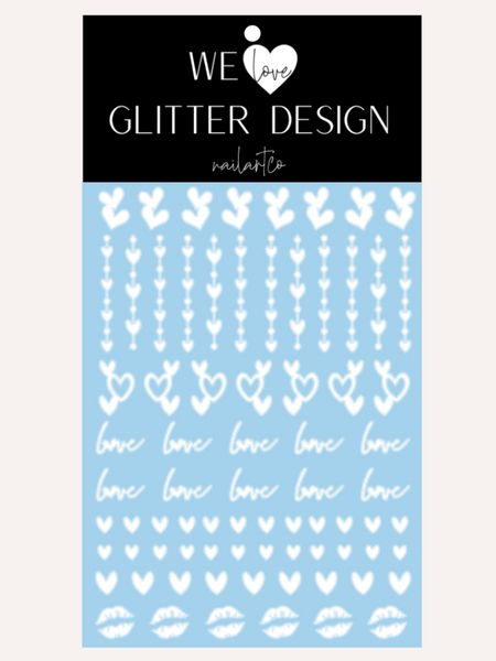 Valentine Variety Nail Decal | White