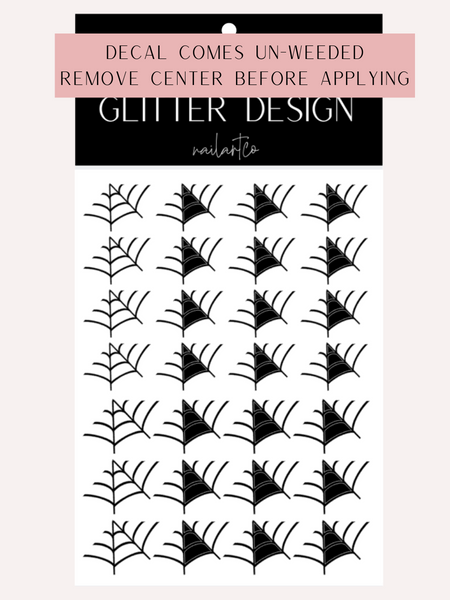 Spider Web Nail Decal (Comes Un-Weeded) | Black