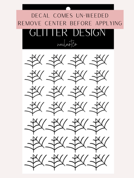 Spider Web Nail Decal (Comes Un-Weeded) | Black