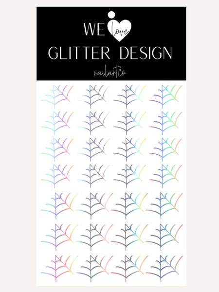 Spider Web Nail Decal (Un-Weeded) | Holographic Rainbow // Silver