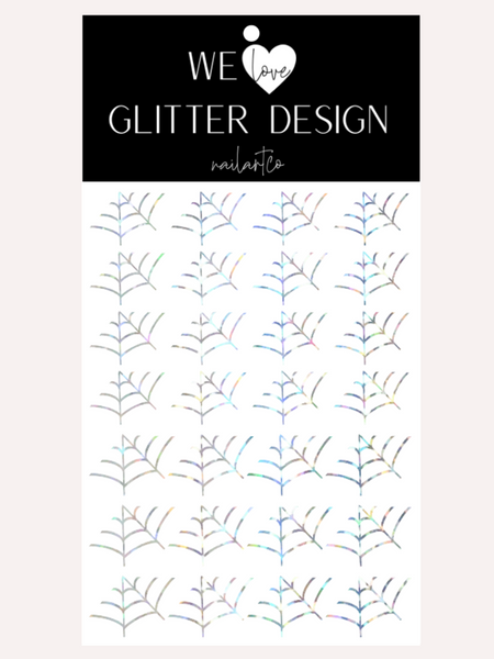 Spider Web Nail Decal (Un-Weeded) | Holographic Sparkle // Silver