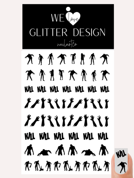 Zombie Nail Decal | Black